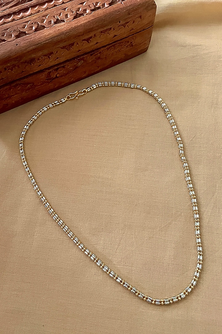 Gold Finish Kundan Polki Long Necklace by Saga Jewels at Pernia's Pop Up Shop