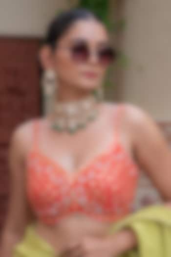 Gold Finish Green Kundan Polki Choker Necklace Set by Saga Jewels at Pernia's Pop Up Shop