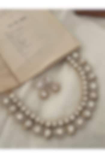 Gold Finish Kundan Polki Choker Necklace Set by Saga Jewels at Pernia's Pop Up Shop