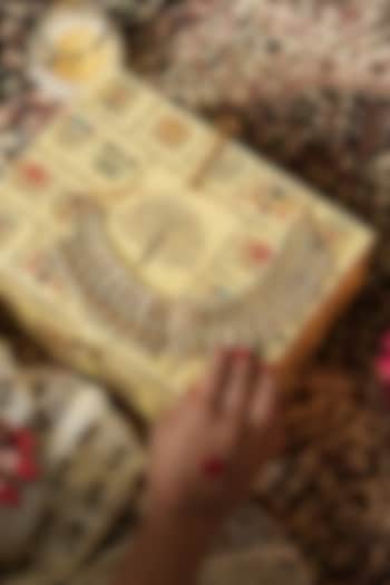 Gold Finish Green Kundan Polki Choker Necklace Set by Saga Jewels at Pernia's Pop Up Shop