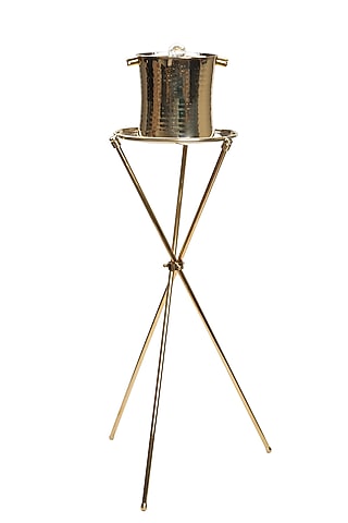 Gold Stainless Steel Handcrafted Ice Bucket Stand by SAGE KONCPT