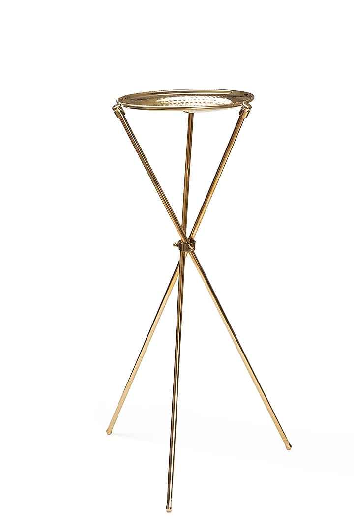Gold Stainless Steel Handcrafted Ice Bucket Stand by SAGE KONCPT at Pernia's Pop Up Shop