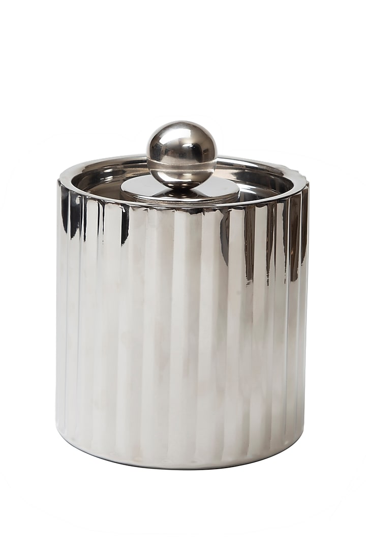 Silver Stainless Steel Handcrafted Ice Bucket Set by SAGE KONCPT at Pernia's Pop Up Shop