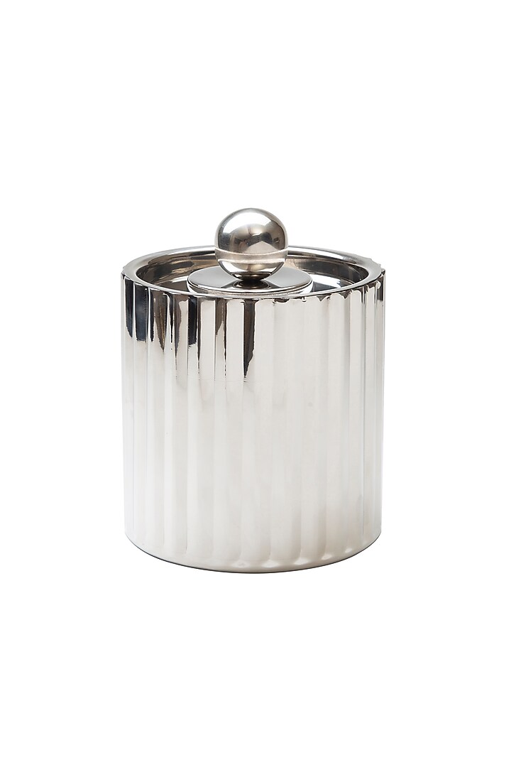 Silver Stainless Steel Handcrafted Ice Bucket Set by SAGE KONCPT at Pernia's Pop Up Shop