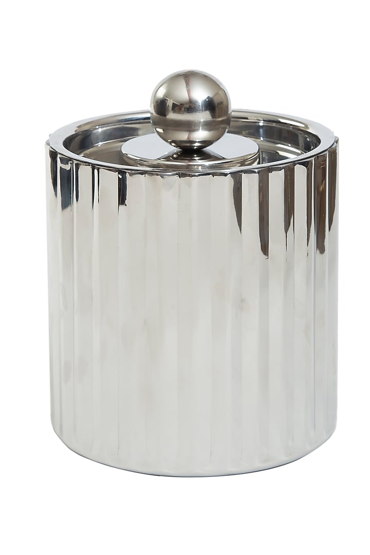 Silver Stainless Steel Handcrafted Ice Bucket Set by SAGE KONCPT at Pernia's Pop Up Shop