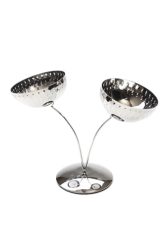 Silver Stainless Steel Handcrafted Nut Bowls by SAGE KONCPT