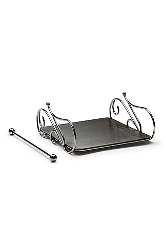 Silver Stainless Steel Handcrafted Tissue Holder by SAGE KONCPT