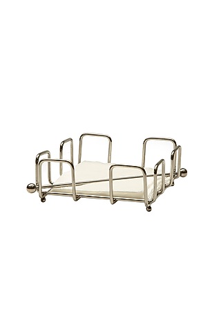 Silver Stainless steel Handcrafted Tissue Holder by SAGE KONCPT
