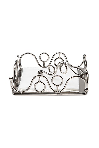 Silver Stainless Steel Handcrafted Tissue Holder by SAGE KONCPT
