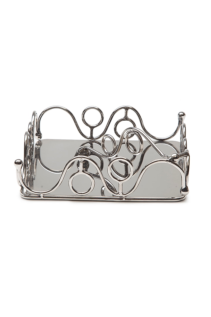 Silver Stainless Steel Handcrafted Tissue Holder by SAGE KONCPT at Pernia's Pop Up Shop