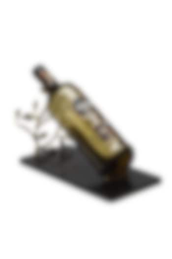 Black & Gold Metal Handcrafted Wine Bottle Stand by SAGE KONCPT