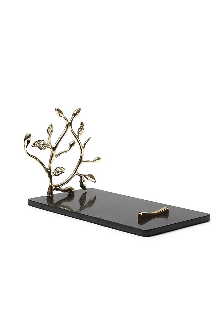 Black & Gold Metal Handcrafted Wine Bottle Stand by SAGE KONCPT at Pernia's Pop Up Shop