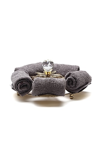 Gold Stainless Steel Handcrafted Hand Towel Stand by SAGE KONCPT