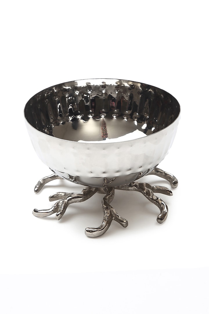 Silver Stainless Steel Handcrafted Nut Bowl by SAGE KONCPT at Pernia's Pop Up Shop
