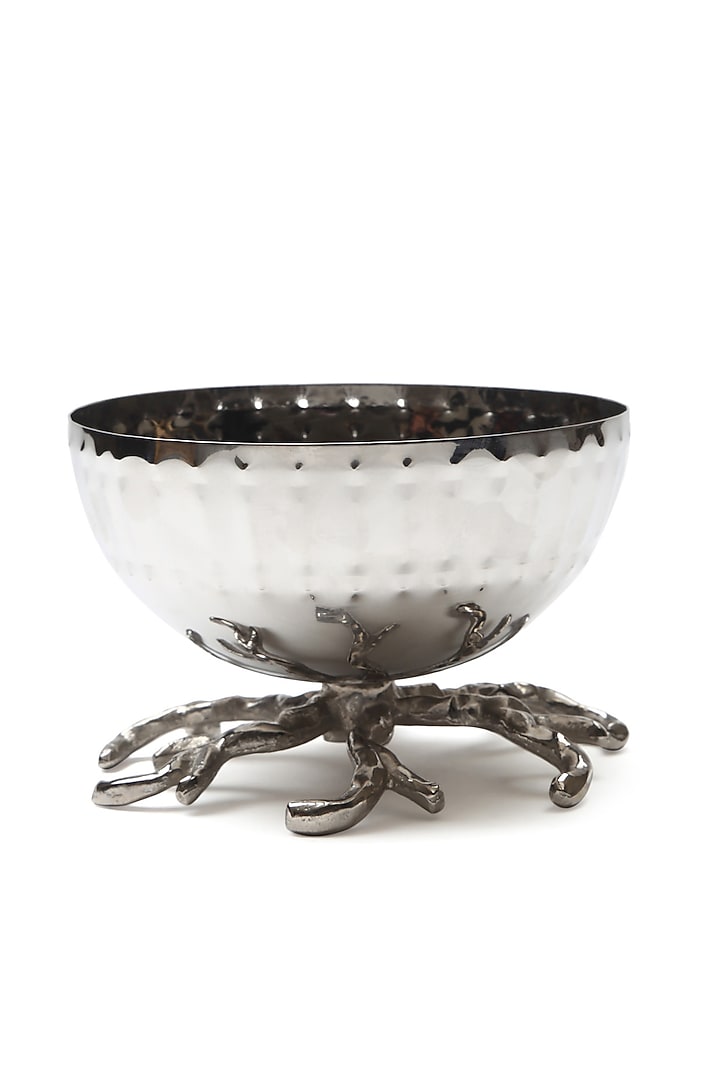 Silver Stainless Steel Handcrafted Nut Bowl by SAGE KONCPT at Pernia's Pop Up Shop