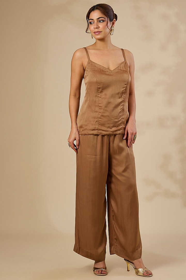 Beige Silk Organza Zardosi Work Kaftan Set by Sahreen at Pernia's Pop Up Shop