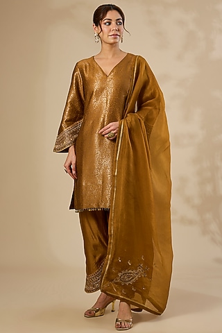 Buy Golden Punjabi Suit for Women Online from India's Luxury Designers 2026
