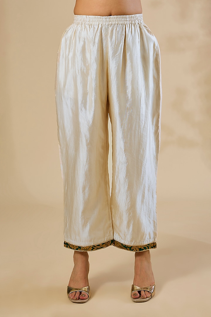 Ivory Banarasi Silk Zardosi Work Kurta Set by Sahreen at Pernia's Pop Up Shop