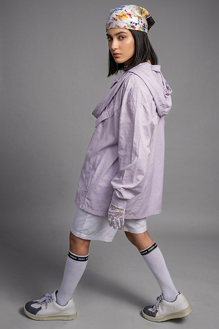 Lilac Giza Cotton Gathered Shirt by SAIM at Pernia's Pop Up Shop