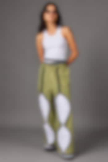 White Giza Cotton Gathered Trouser by SAIM at Pernia's Pop Up Shop