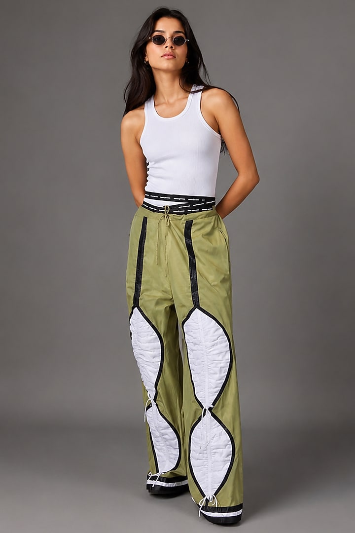 White Giza Cotton Gathered Trouser by SAIM at Pernia's Pop Up Shop