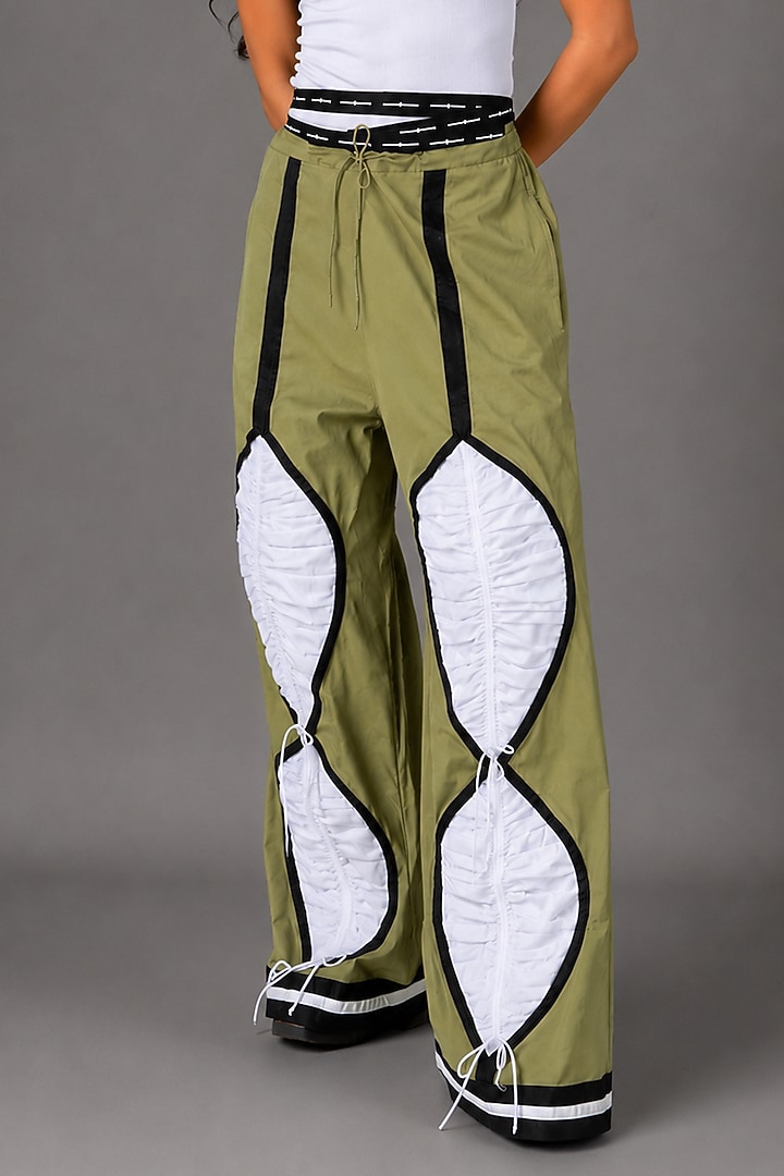 White Giza Cotton Gathered Trouser by SAIM at Pernia's Pop Up Shop