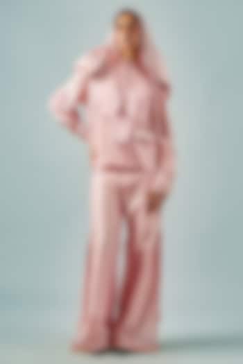 Dusty Pink Chanderi Tasselwork Co-Ord Set by SAIM at Pernia's Pop Up Shop