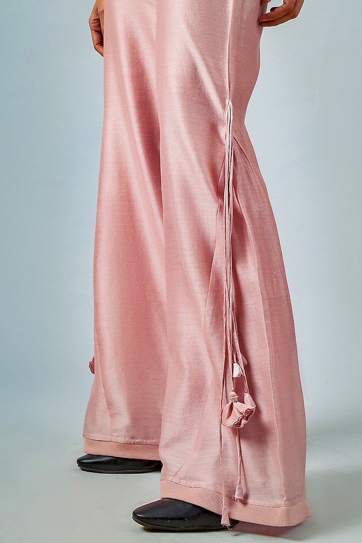 Dusty Pink Chanderi Tasselwork Co-Ord Set by SAIM at Pernia's Pop Up Shop