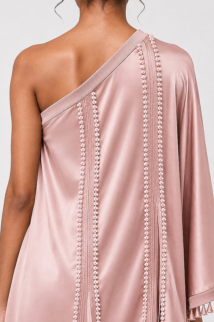 Dusty Pink Silk Textured Pant Set by SAIM at Pernia's Pop Up Shop