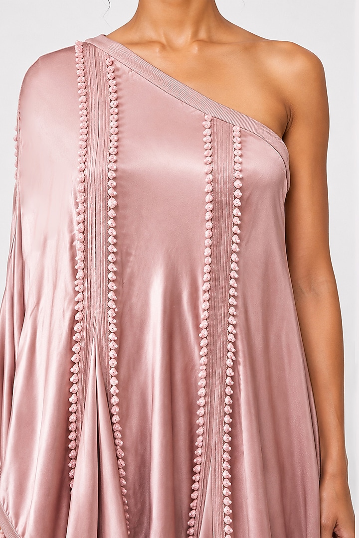 Dusty Pink Silk Textured Pant Set by SAIM at Pernia's Pop Up Shop