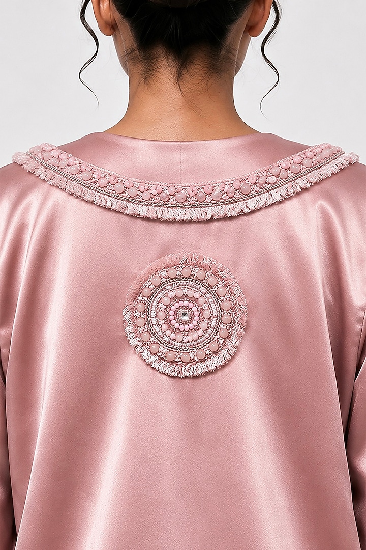 Dusty Pink Satin Pant Set by SAIM at Pernia's Pop Up Shop