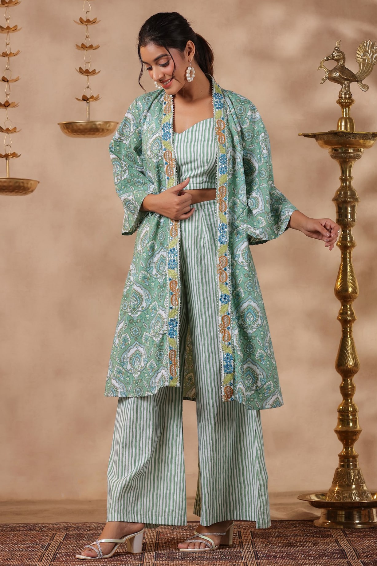 Sootisyahi ' Gardenia ' Hand Block Printed Co-Ord Set