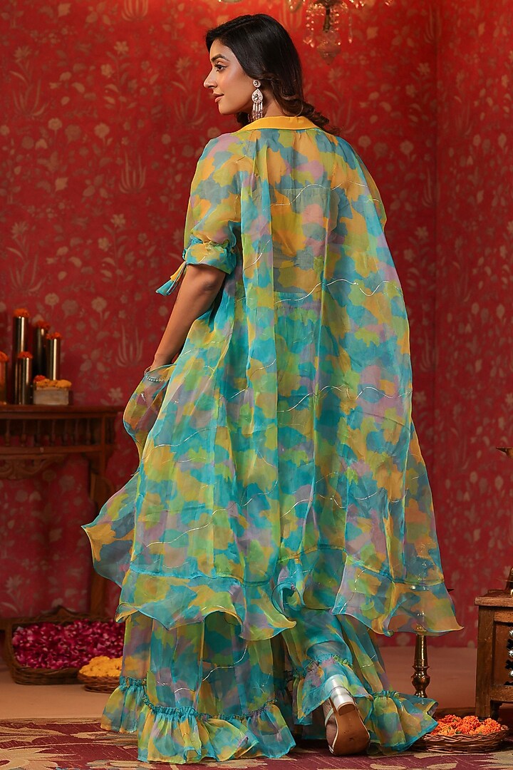 Multi-Colored Organza Foil Printed Co-Ord Set by SAMAAYA JAIPUR at Pernia's Pop Up Shop