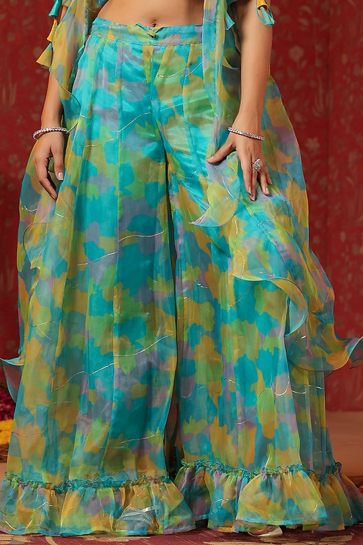 Multi-Colored Organza Foil Printed Co-Ord Set by SAMAAYA JAIPUR at Pernia's Pop Up Shop