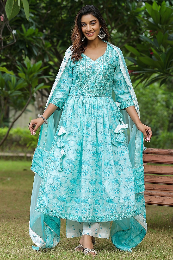 VANYA – HAND BLOCK PRINTED ANARKALI SET