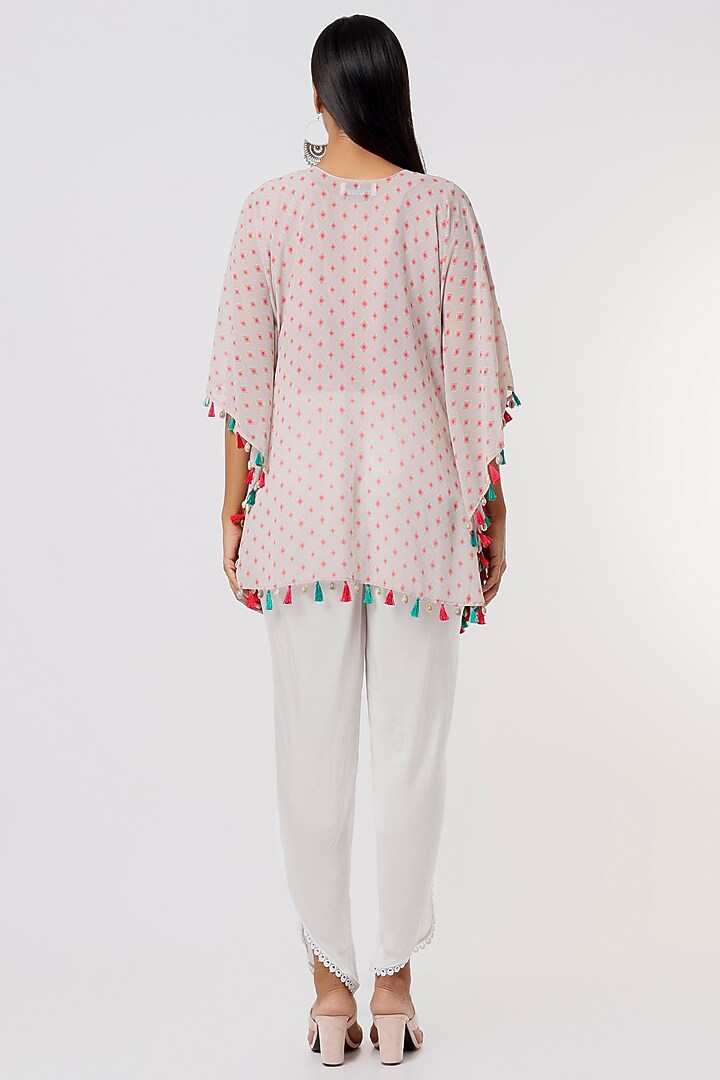 Grey Embroidered Kaftan Set by Sajeda Lehry at Pernia's Pop Up Shop