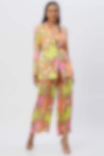 Lime Printed Jacket Set by Sajeda Lehry at Pernia's Pop Up Shop