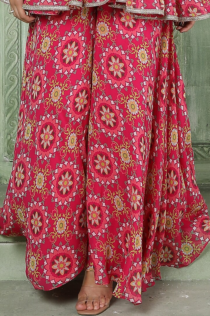 Pink Printed Party Wear Sharara Set by Sajeda Lehry at Pernia's Pop Up Shop