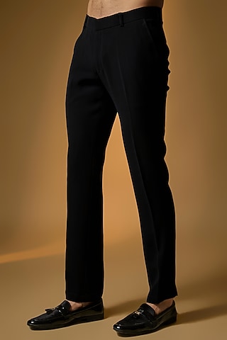 Black Cotton Pants by SANJANA REDDY MEN