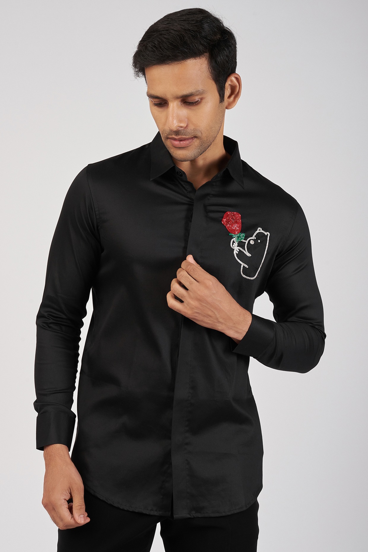 stretchable shirt black