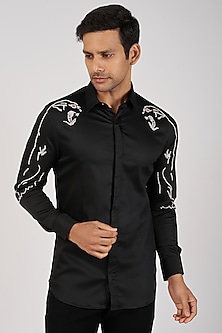 Men's Cotton Shirt Hand Embroidered Placket