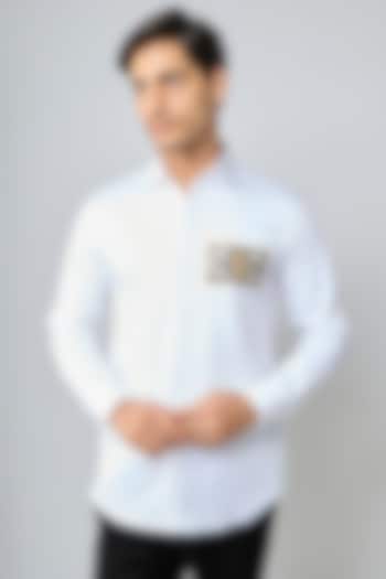 White Cotton Party start Shirt by SANJANA REDDY MEN at Pernia's Pop Up Shop