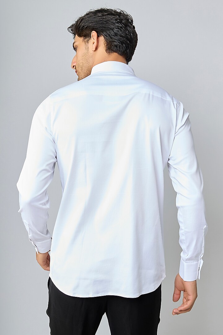 White Cotton Party Wear Shirt by SANJANA REDDY MEN at Pernia's Pop Up Shop
