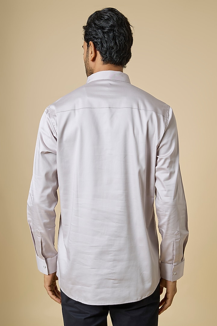 Grey Cotton Party Wear Shirt by SANJANA REDDY MEN at Pernia's Pop Up Shop