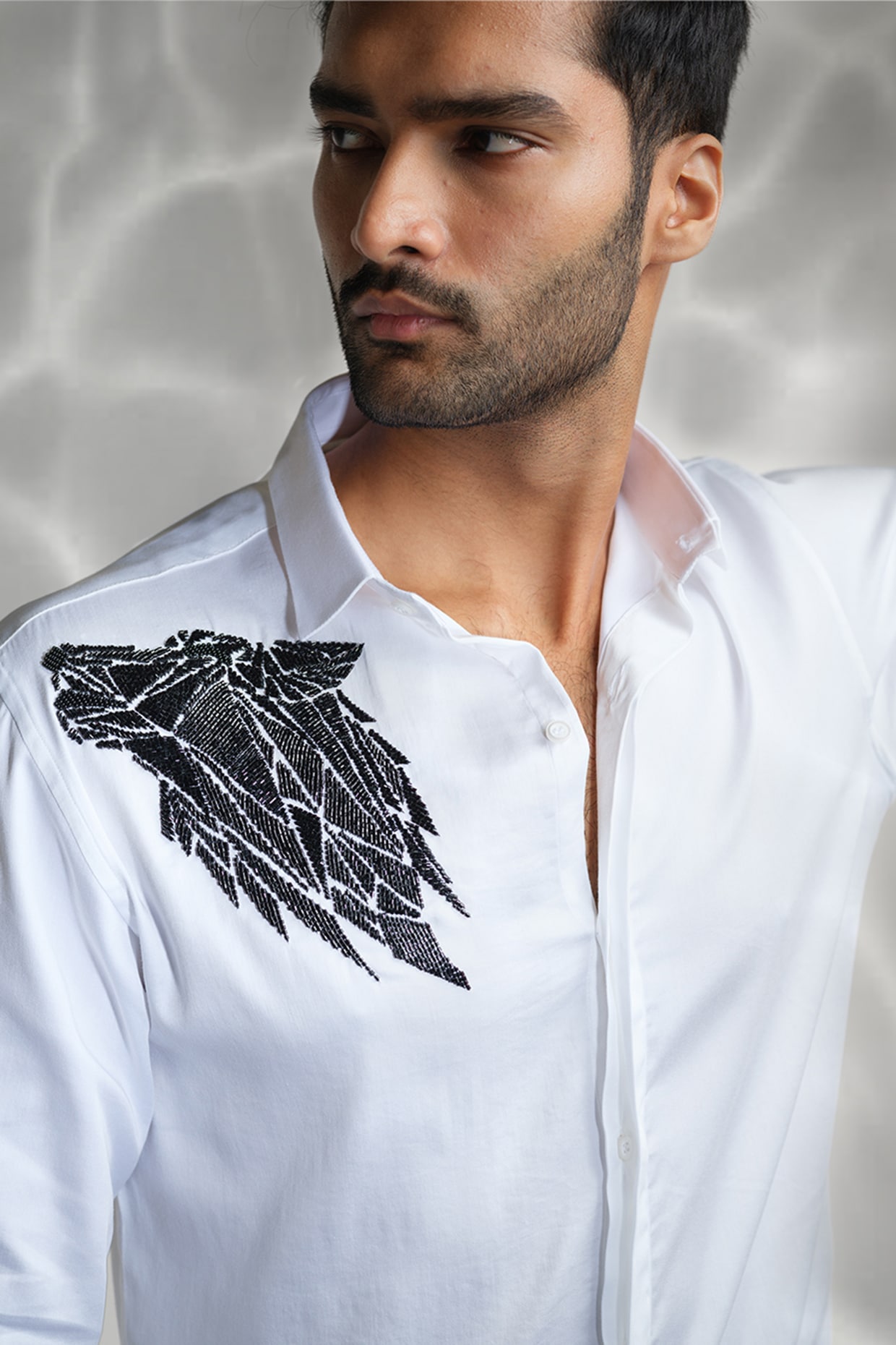 White deals embroidered shirt