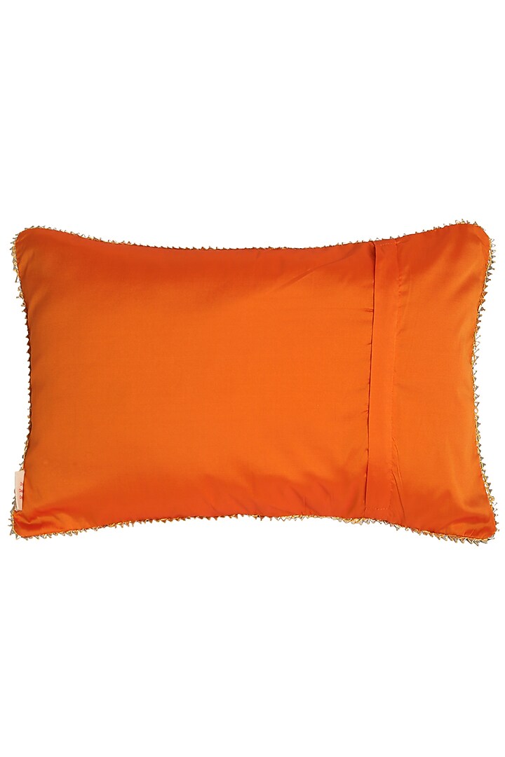 Mustard & Red Mughal Printed Cushion Cover (Set of 2) by Saka Designs - Home at Pernia's Pop Up Shop