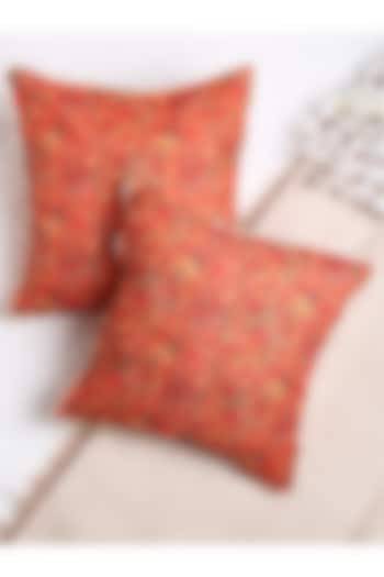 Vibrant Orange Cushion Cover (Set of 2) by Saka Designs - Home