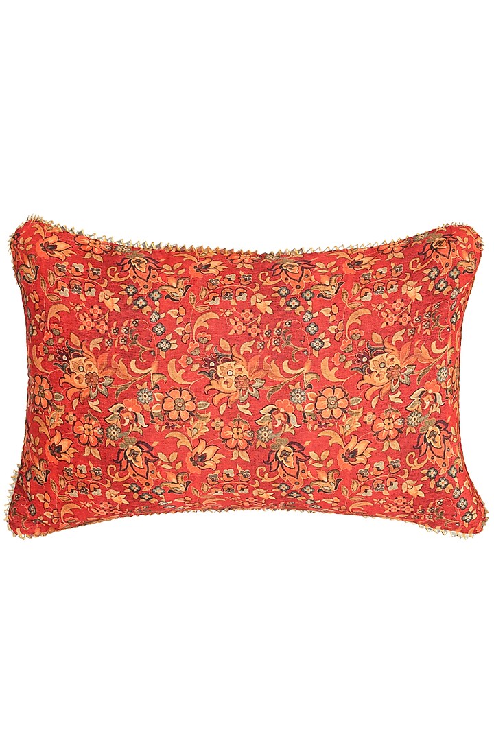 Vibrant Orange Printed Cushion Cover (Set of 2) by Saka Designs - Home at Pernia's Pop Up Shop