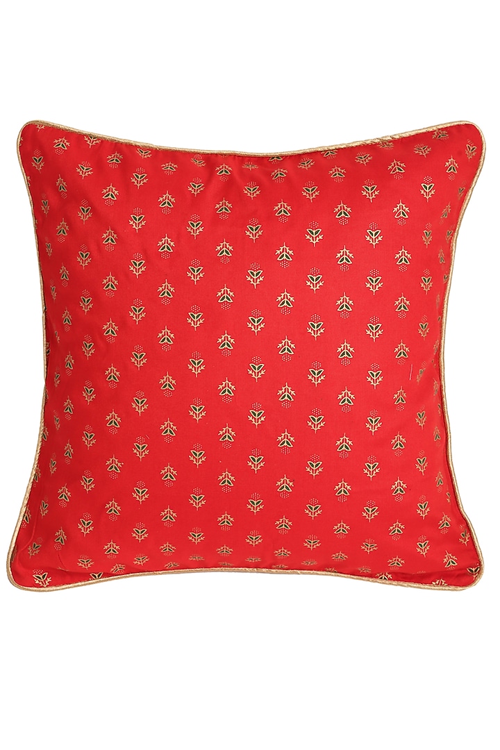 Red Embellished Cushion Cover (Set of 2) by Saka Designs - Home at Pernia's Pop Up Shop