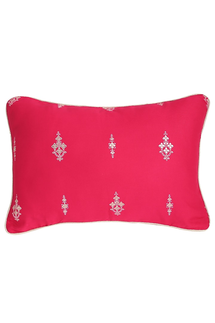 Magenta Polyester Cushion Cover (Set of 2) by Saka Designs - Home at Pernia's Pop Up Shop